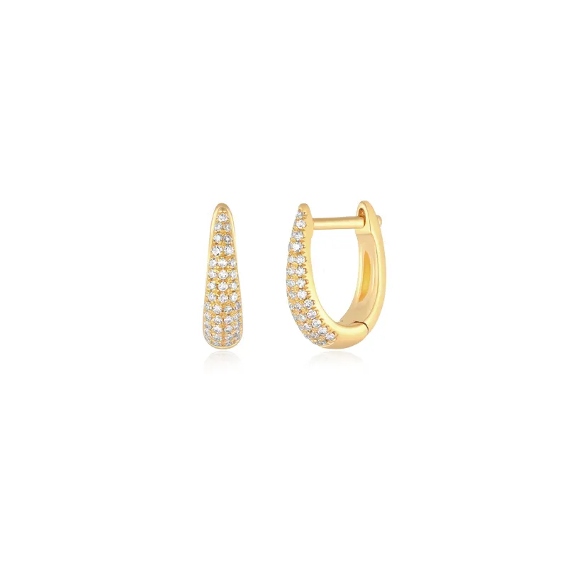 Diamond Mini Maeve Huggie Earrings made by EF Collection