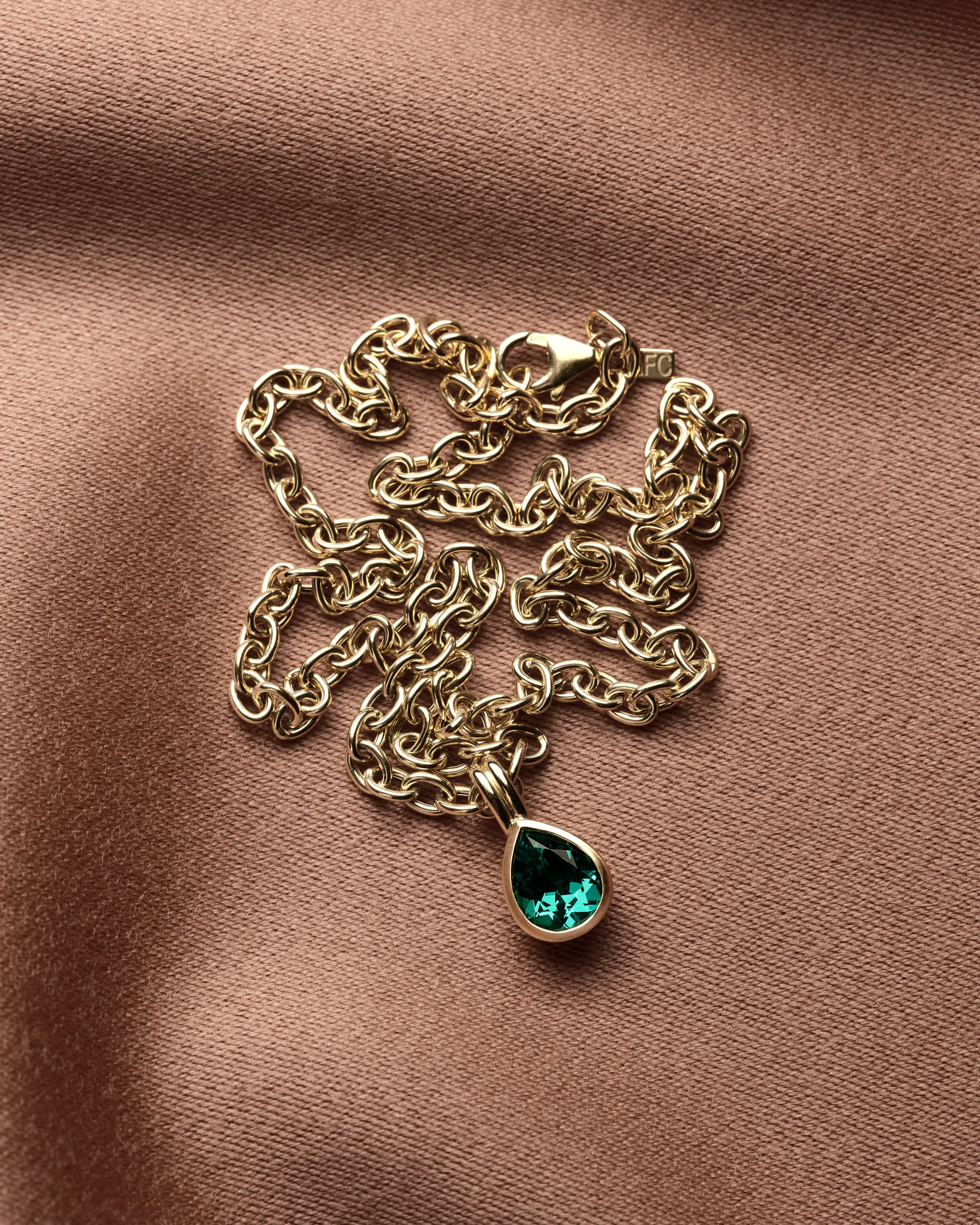 Bezel Set Emerald Pear Clip Charm sold by EF Collection product image thumbnail 2