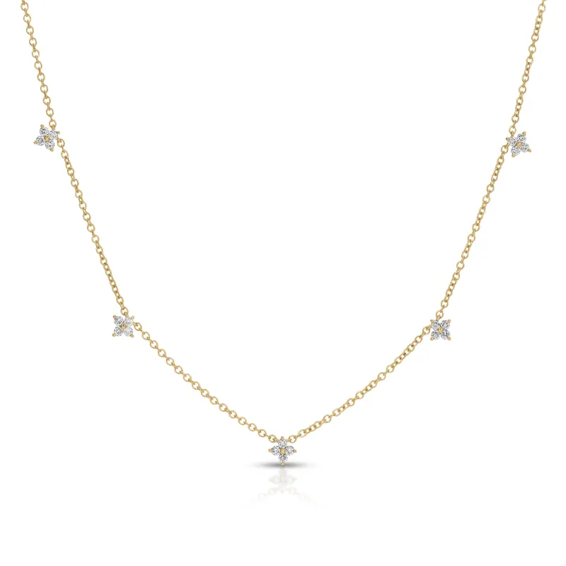 5 Diamond Fleur Necklace made by EF Collection