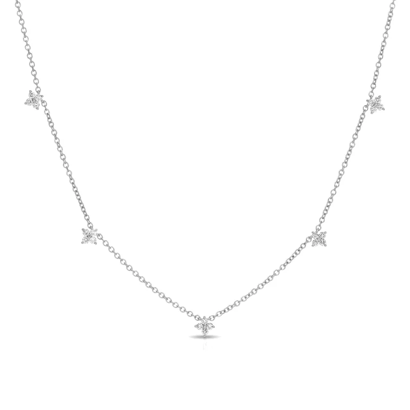 5 Diamond Fleur Necklace made by EF Collection