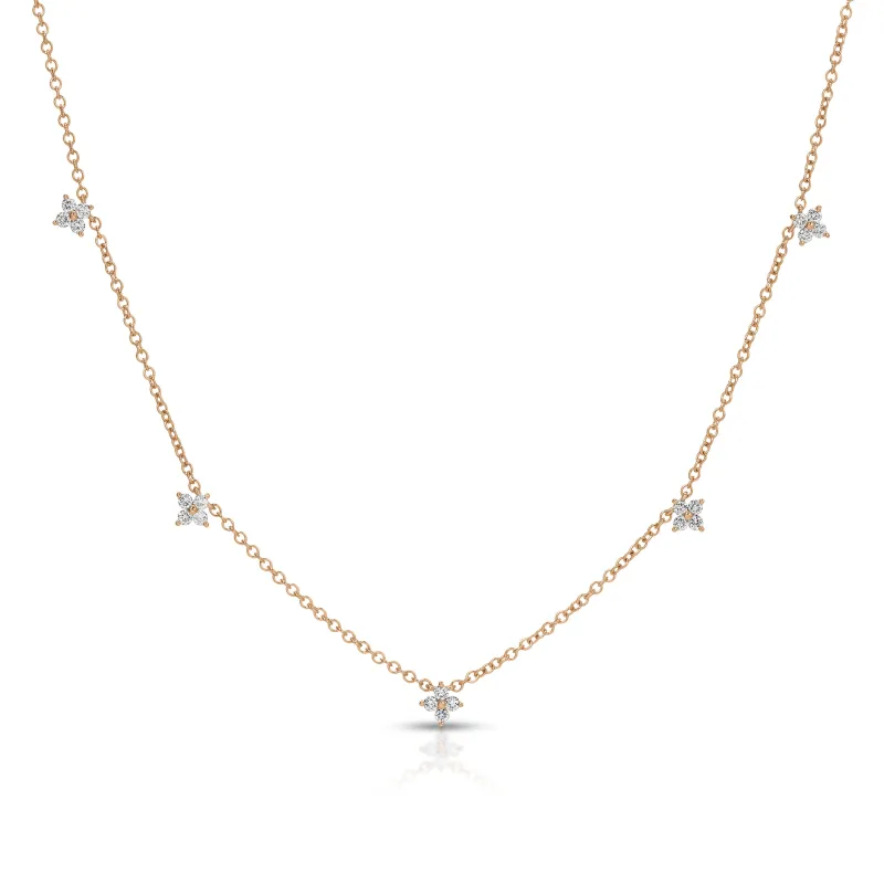 5 Diamond Fleur Necklace made by EF Collection