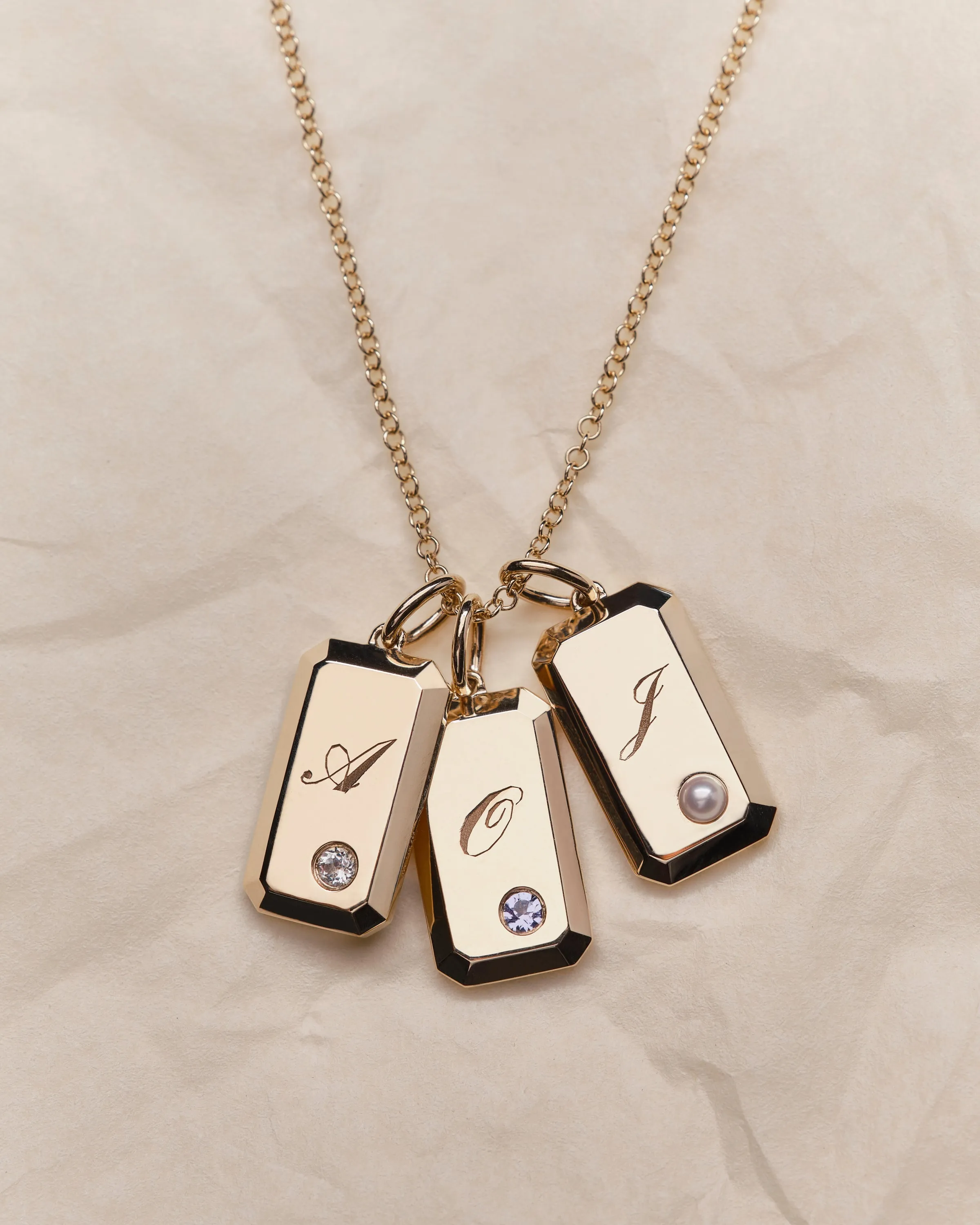 Birthstone Dog Tag Necklace sold by EF Collection product image thumbnail 3
