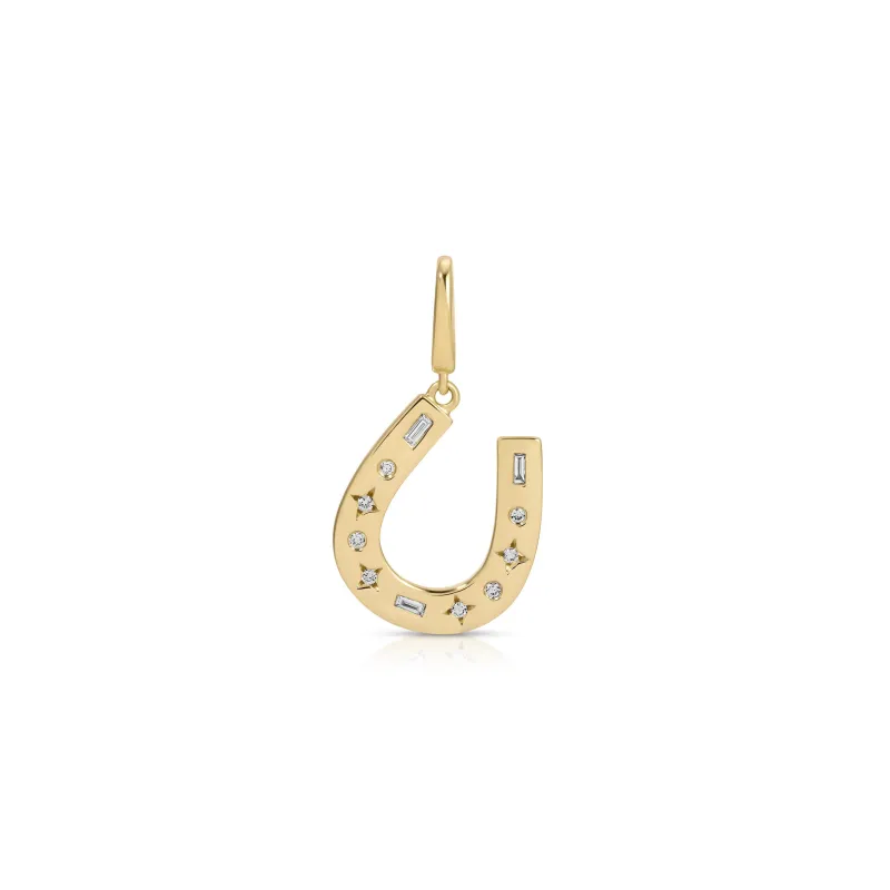 Diamond Horseshoe Clip Charm made by EF Collection