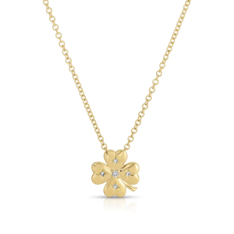 Diamond Mini Clover Necklace made by EF Collection
