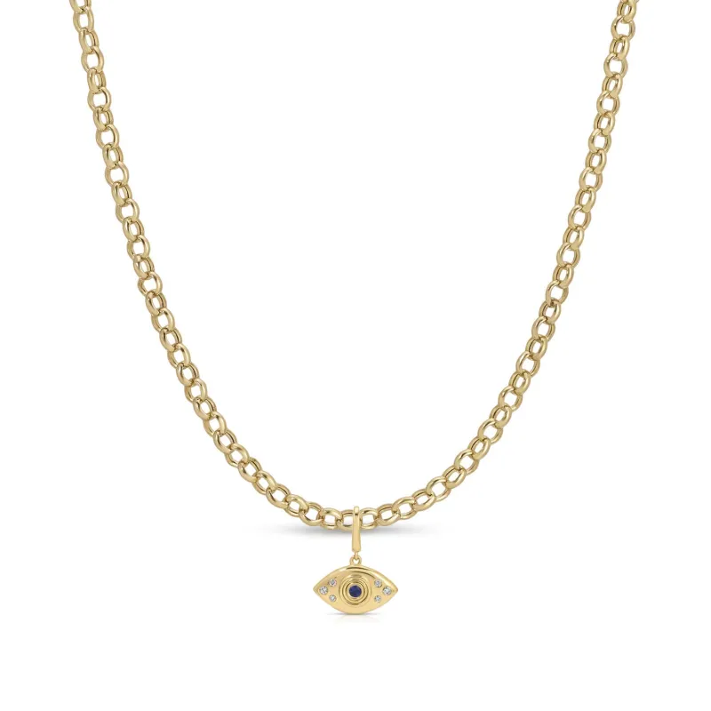 Evil Eye Rolo Chain Necklace made by EF Collection