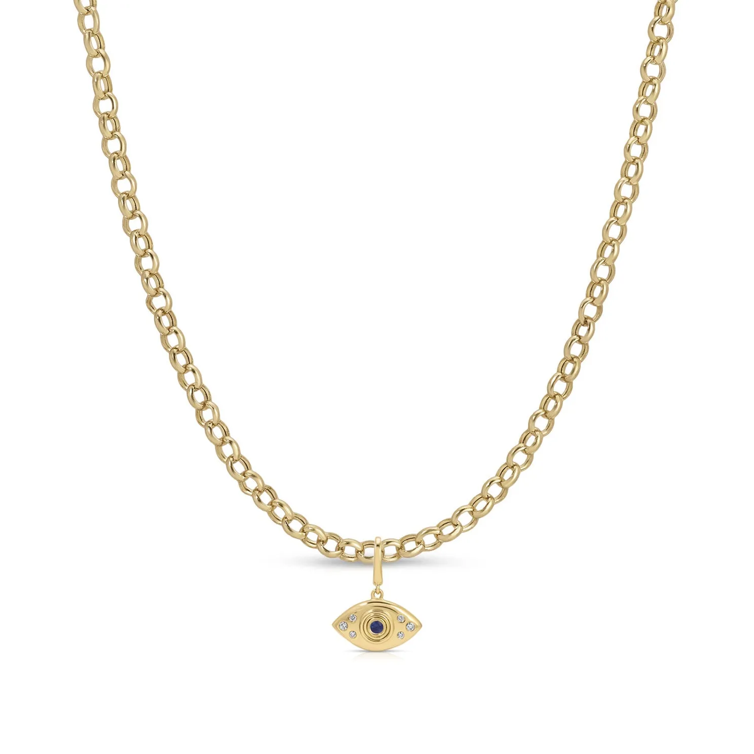 Evil Eye Rolo Chain Necklace sold by EF Collection