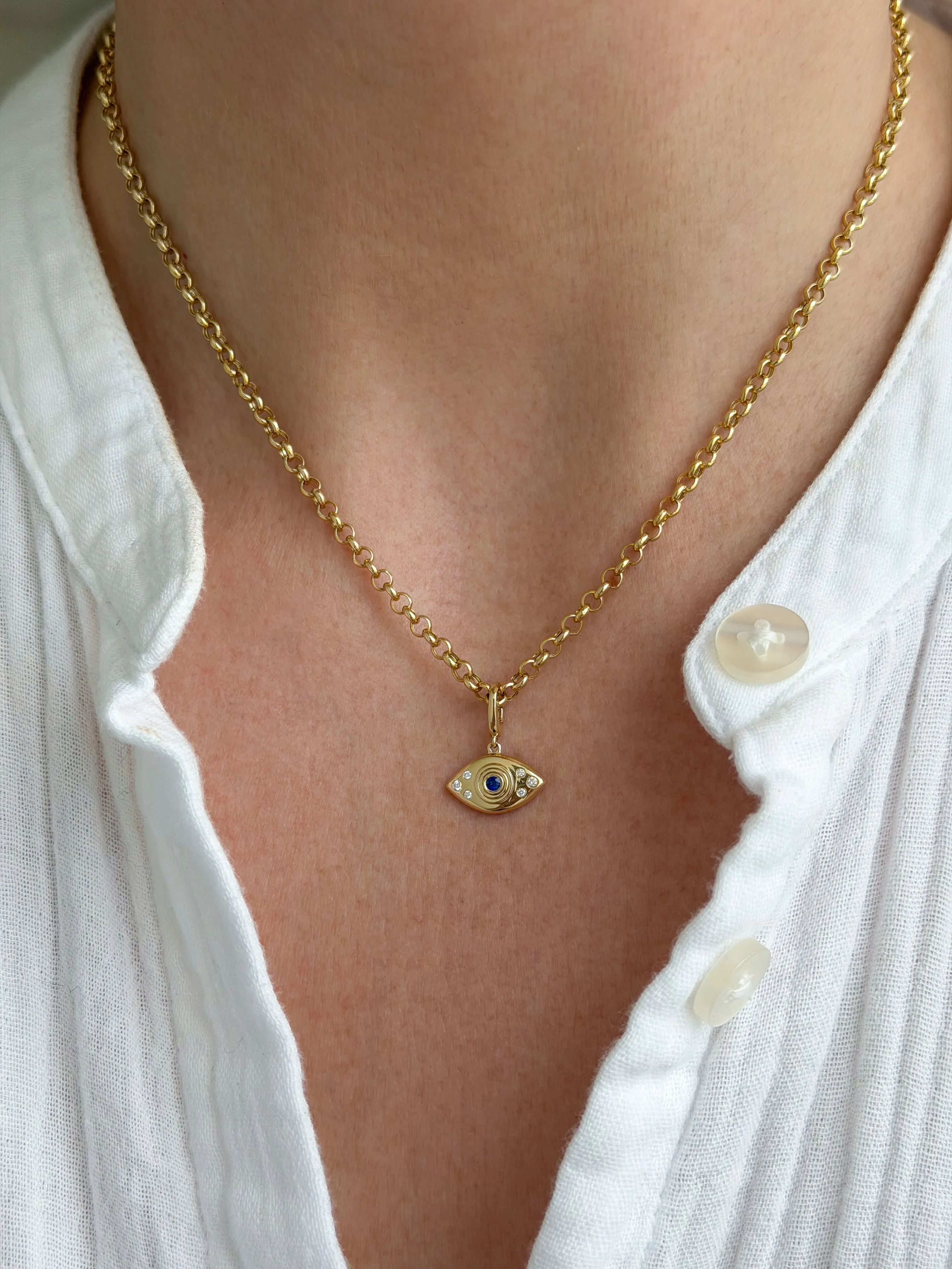 Evil Eye Rolo Chain Necklace sold by EF Collection product image thumbnail 2