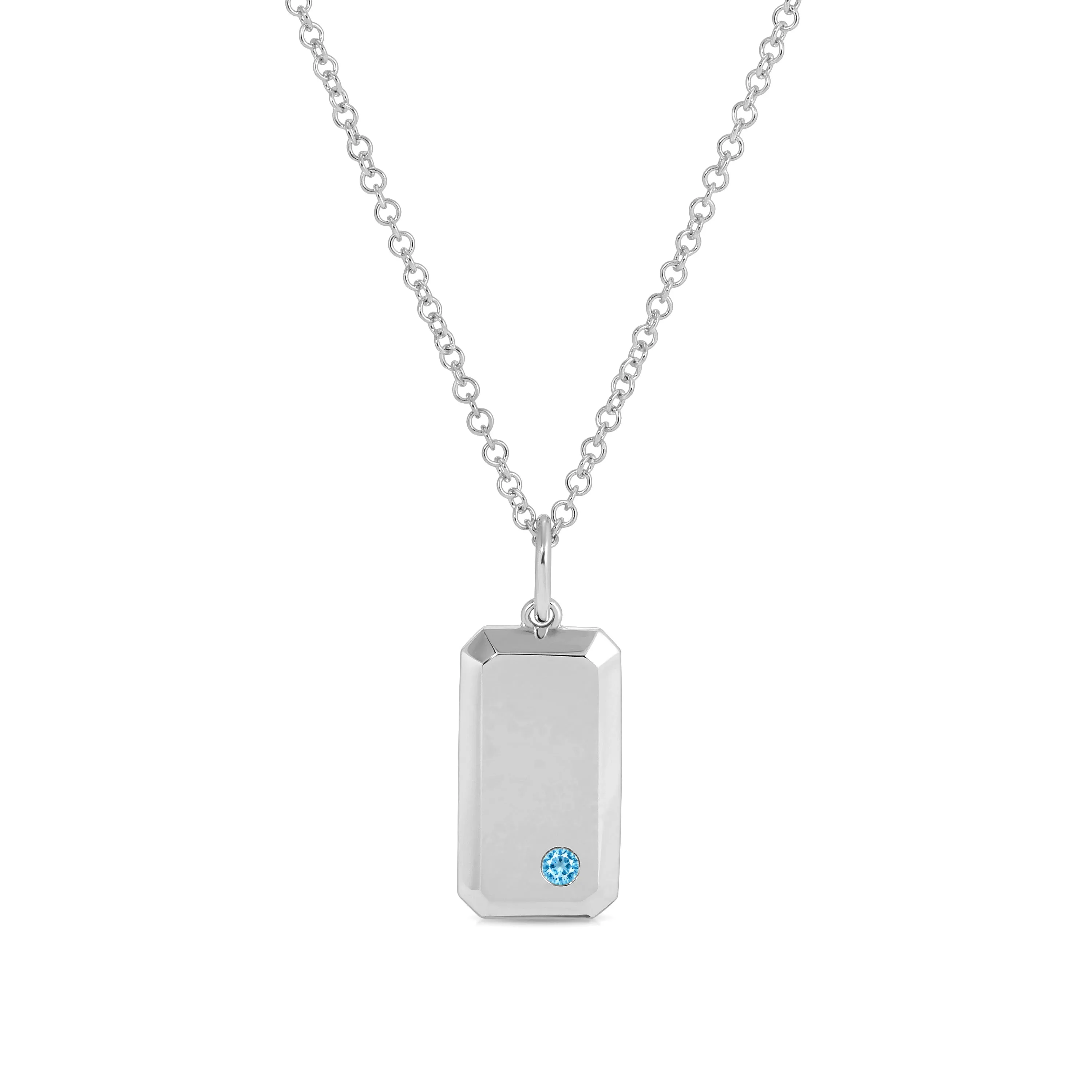 Birthstone Dog Tag Necklace sold by EF Collection product image thumbnail 5