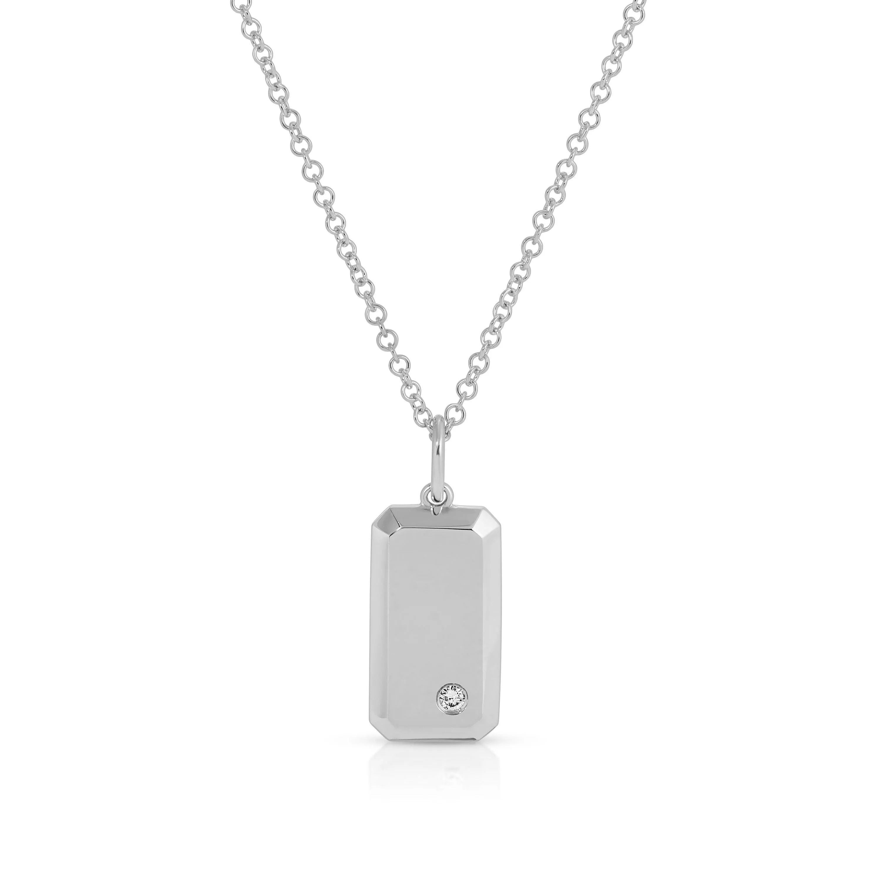 Birthstone Dog Tag Necklace sold by EF Collection