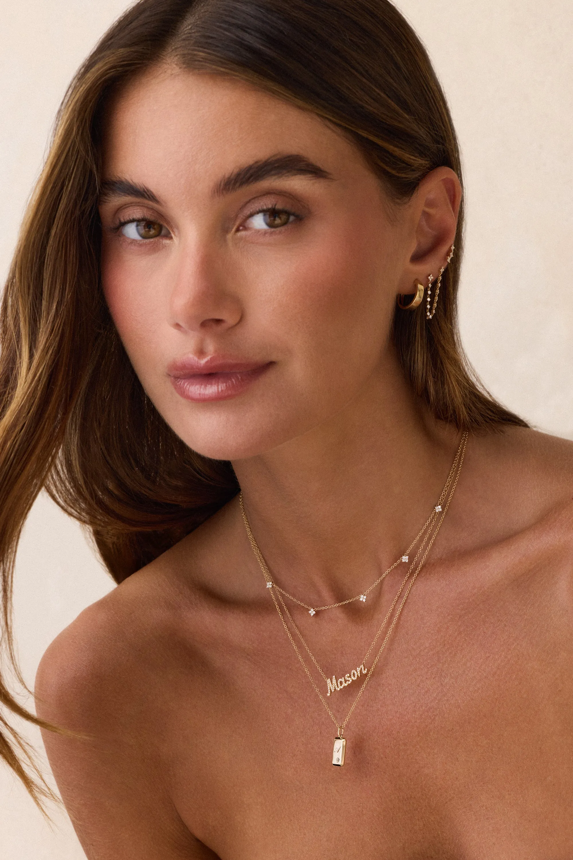 Birthstone Dog Tag Necklace sold by EF Collection product image thumbnail 2