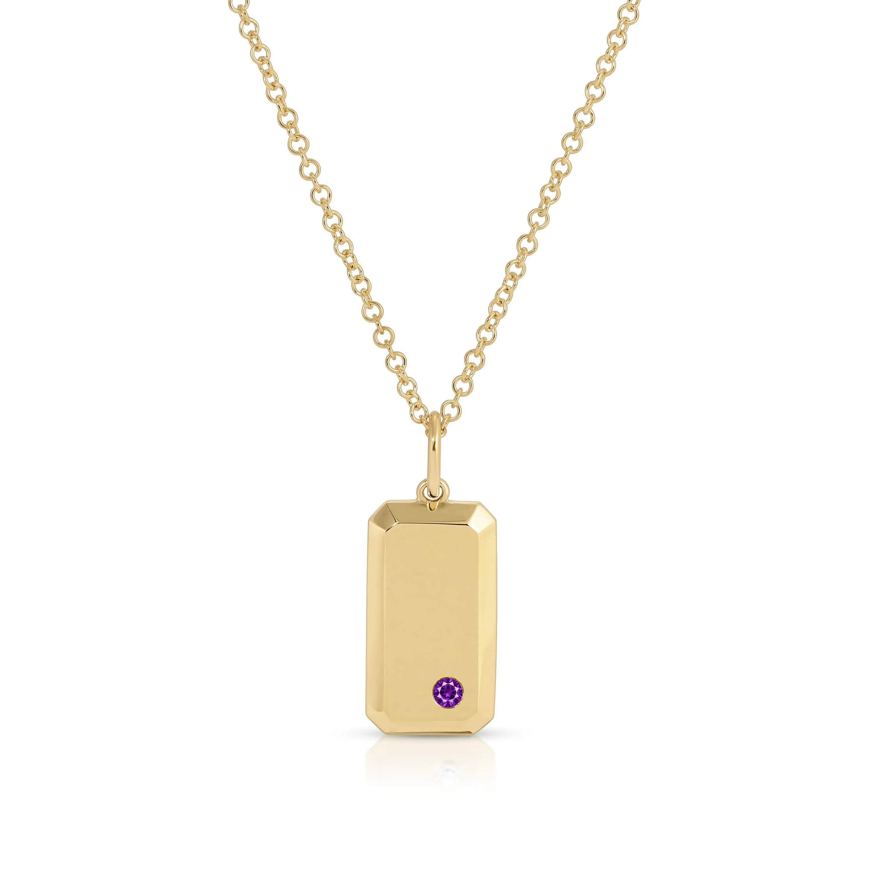 Birthstone Dog Tag Necklace sold by EF Collection product image thumbnail 4