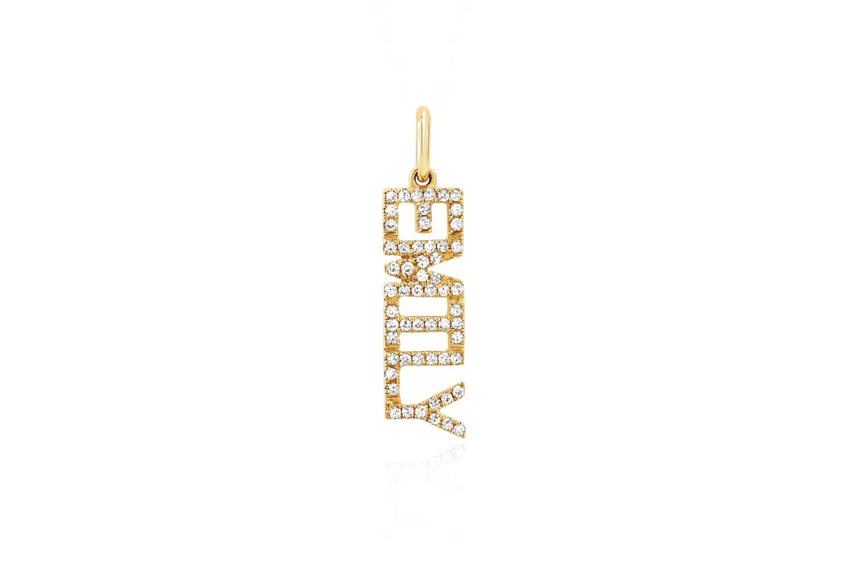 Diamond Name Charm made by EF Collection