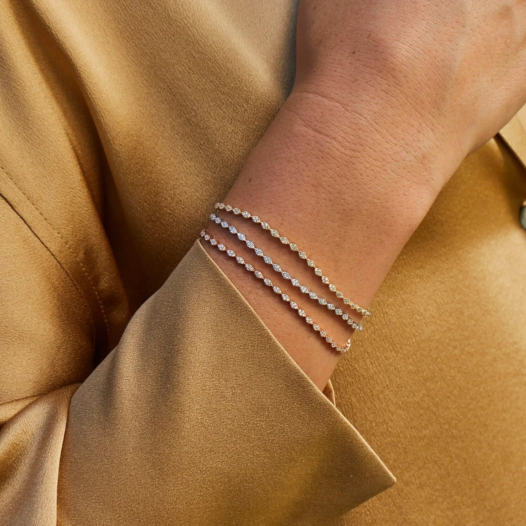 Pavé Diamond Marquise Eternity Bracelet sold by EF Collection product image thumbnail 2