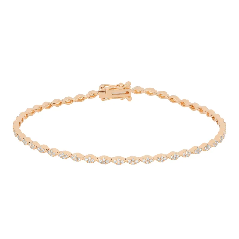 Pavé Diamond Marquise Eternity Bracelet made by EF Collection