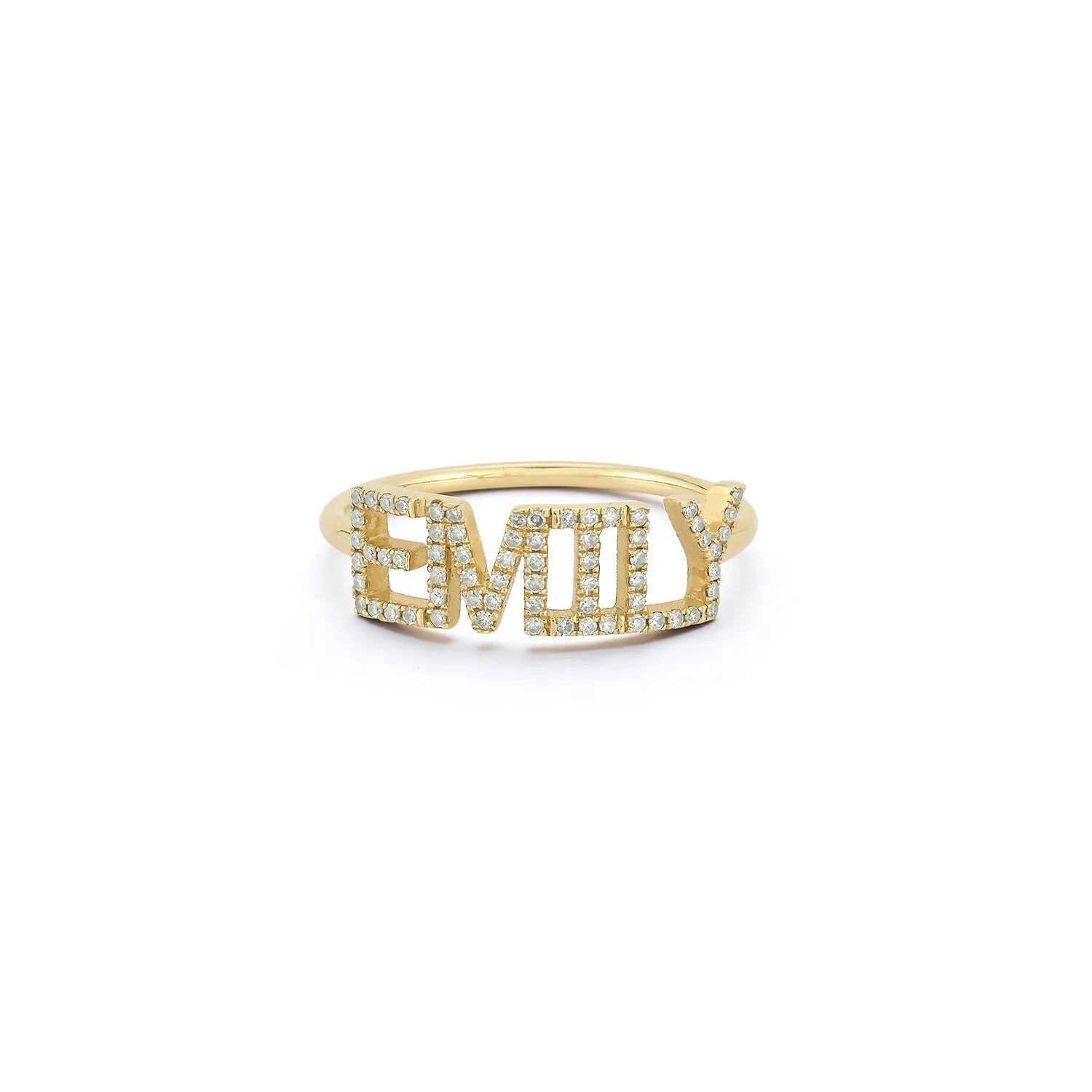 Diamond Custom Name Ring sold by EF Collection