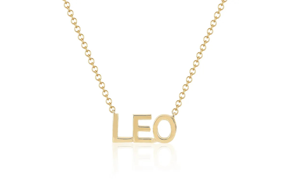 Gold Block Name Necklace made by EF Collection