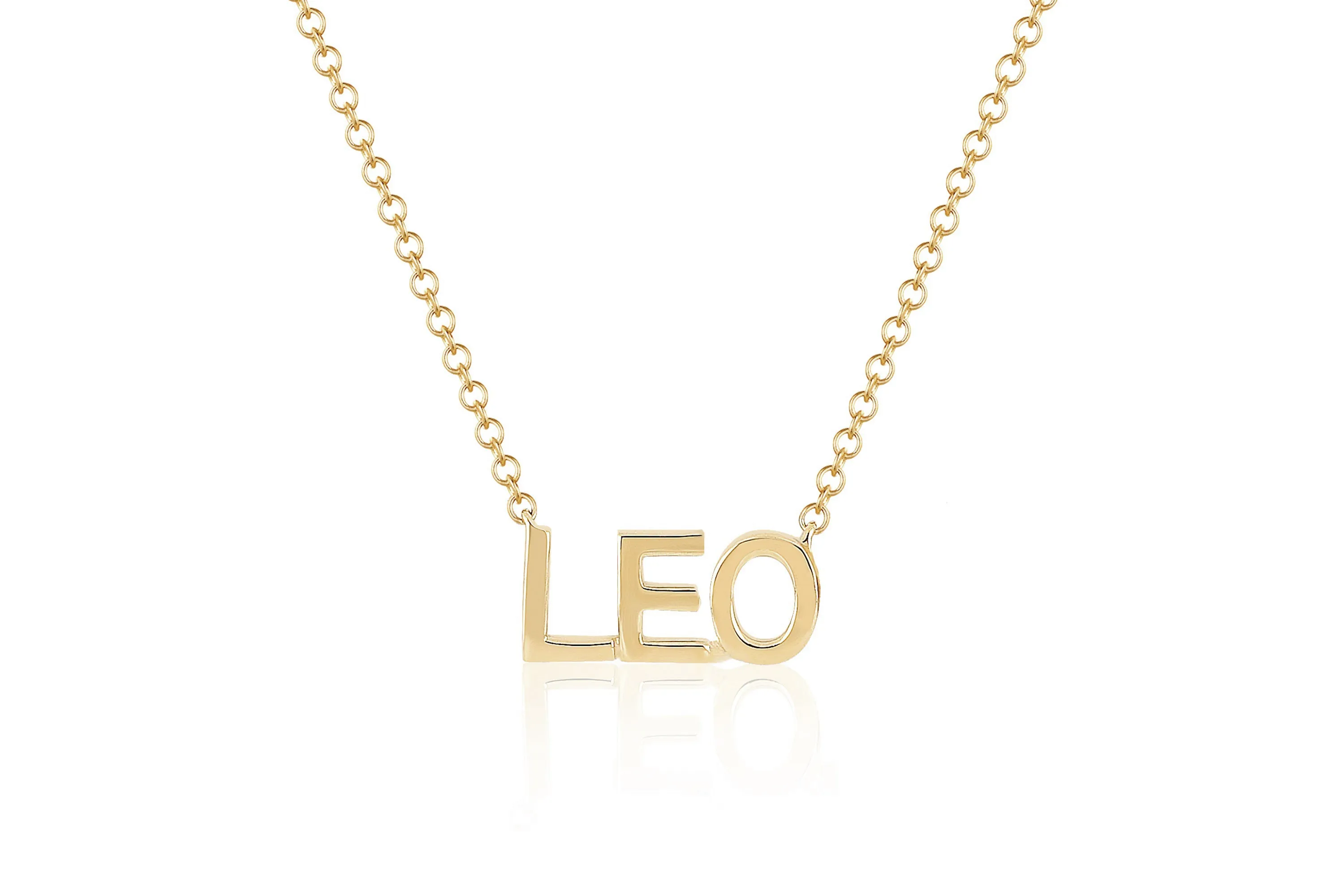 Gold Block Name Necklace sold by EF Collection