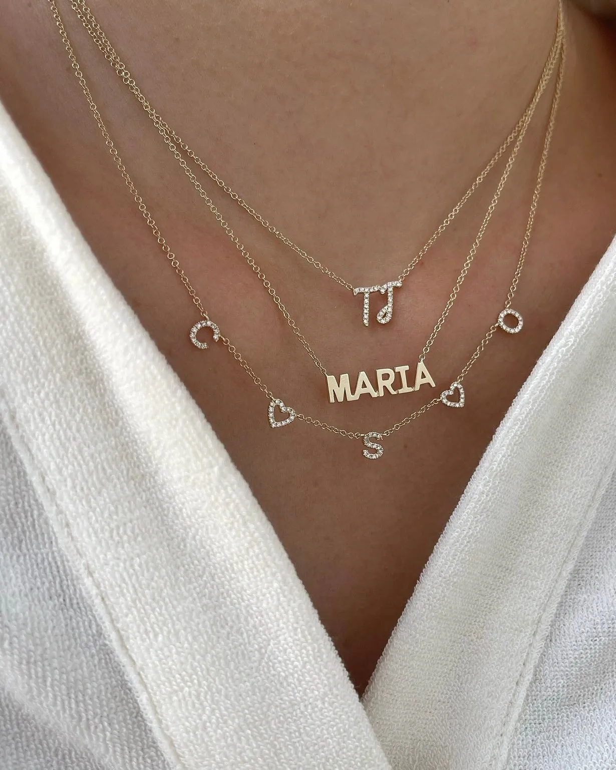 Gold Block Name Necklace sold by EF Collection product image thumbnail 2