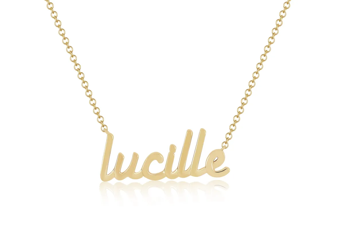Gold Script Name Necklace made by EF Collection