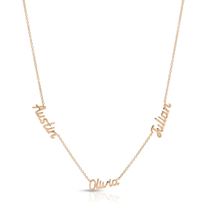 Mini Gold Script Name Necklace made by EF Collection