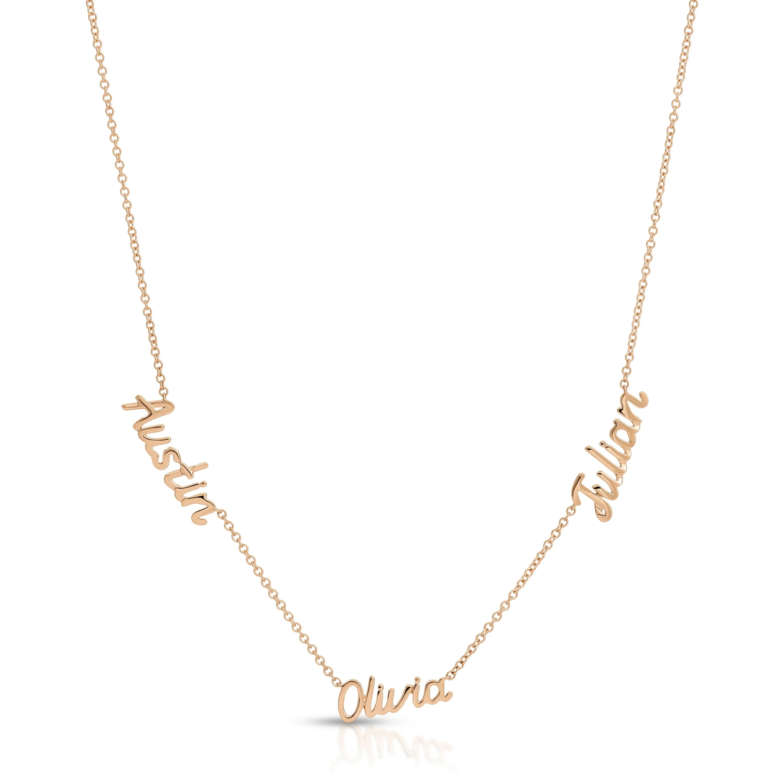 Mini Gold Script Name Necklace sold by EF Collection