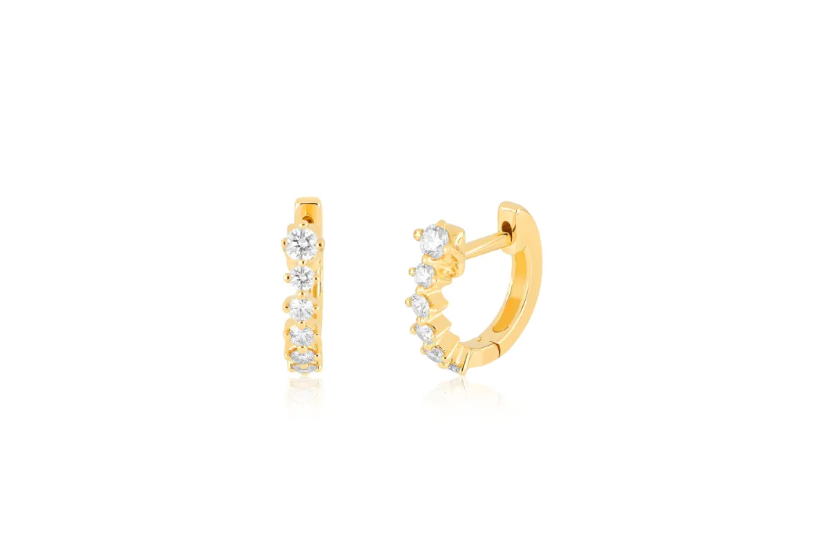 Diamond Sloane Mini Huggie Earring sold by EF Collection
