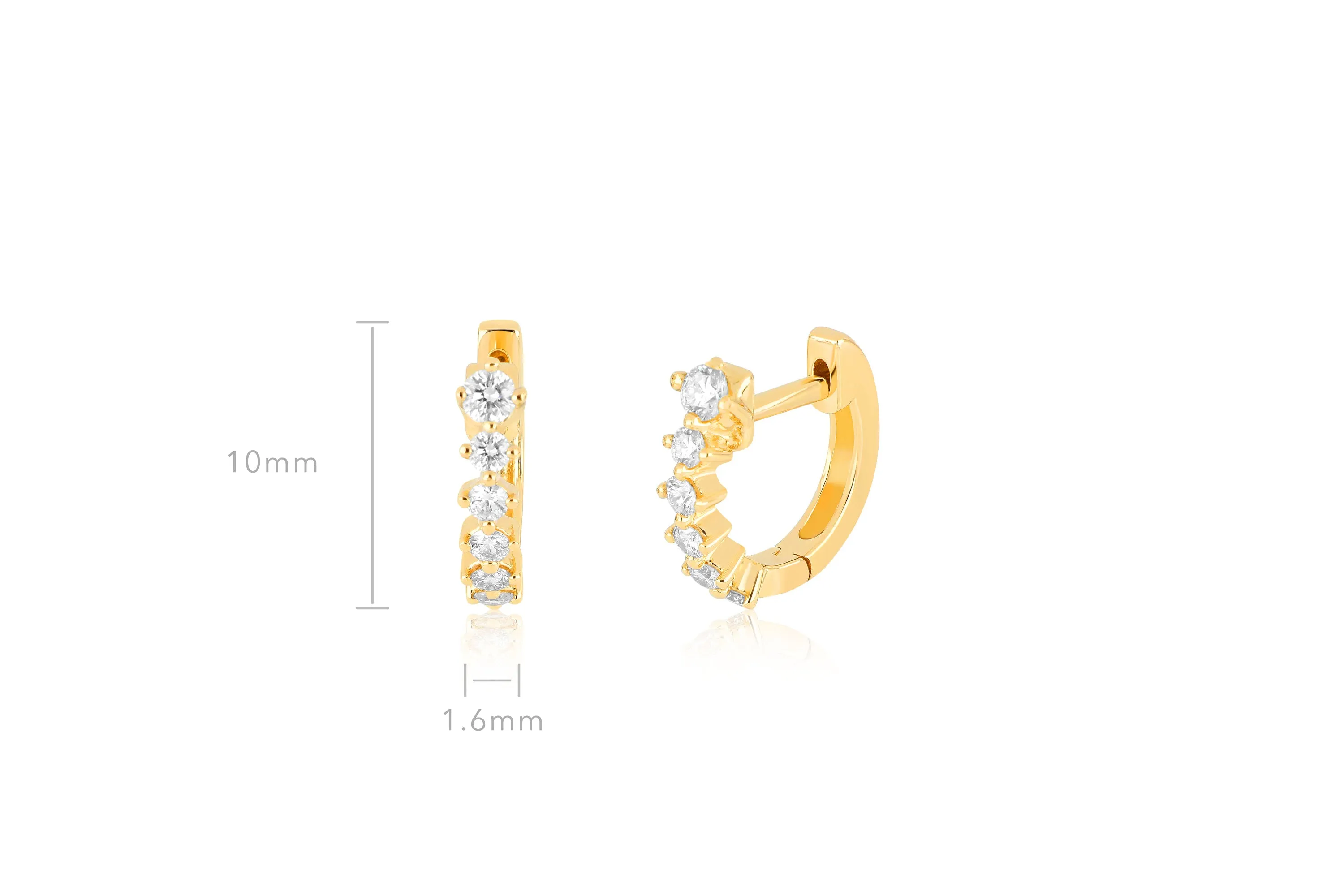 Diamond Sloane Mini Huggie Earring sold by EF Collection product image thumbnail 5