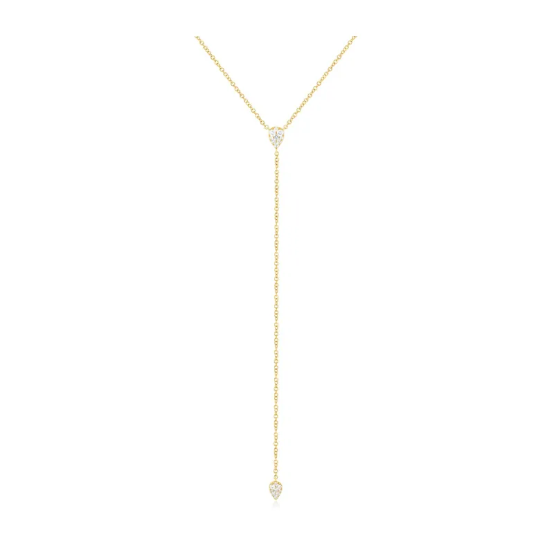 Full Cut Diamond Teardrop Lariat Necklace sold by EF Collection