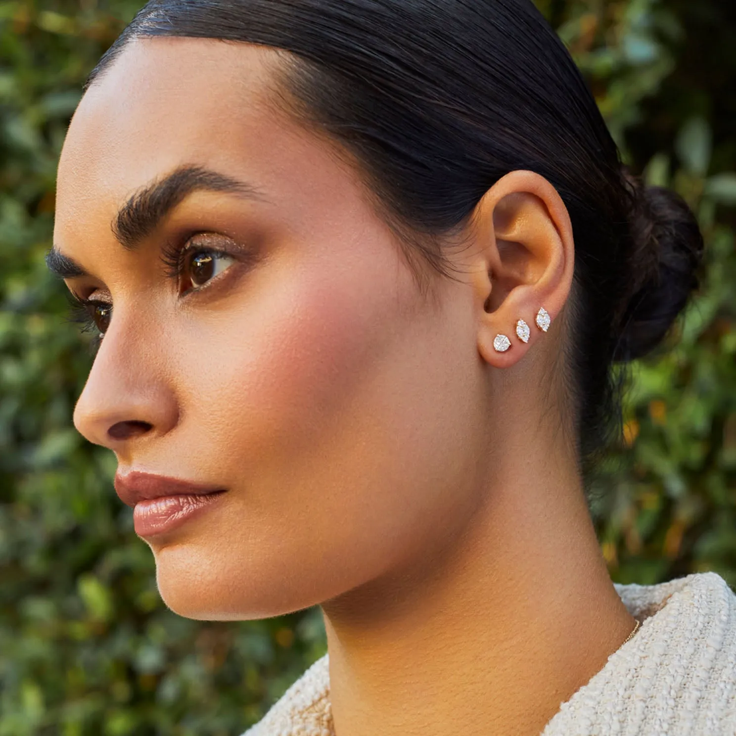 Diamond Illusion Round Stud Earrings sold by EF Collection product image thumbnail 2