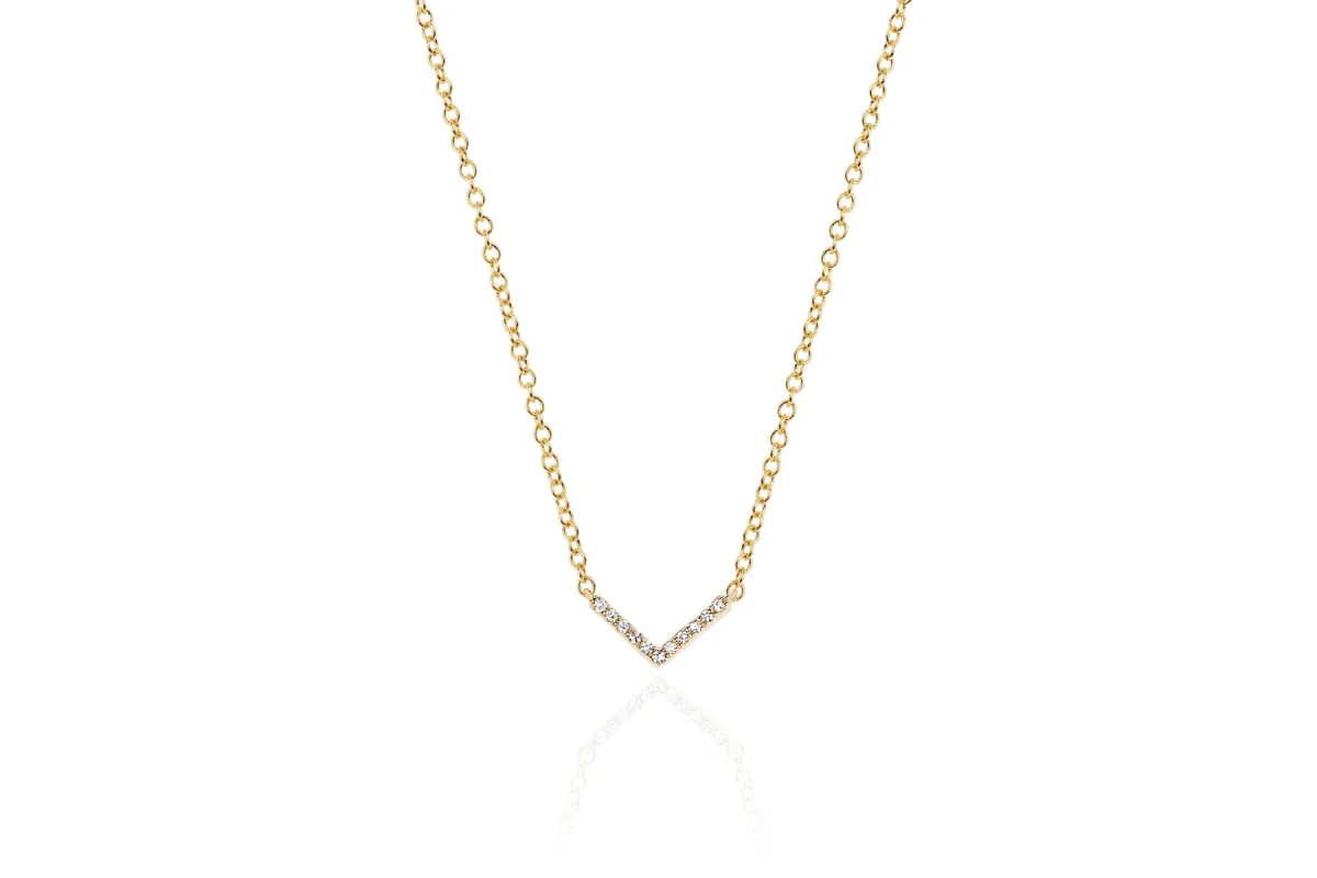 Diamond Mini Chevron Necklace sold by EF Collection