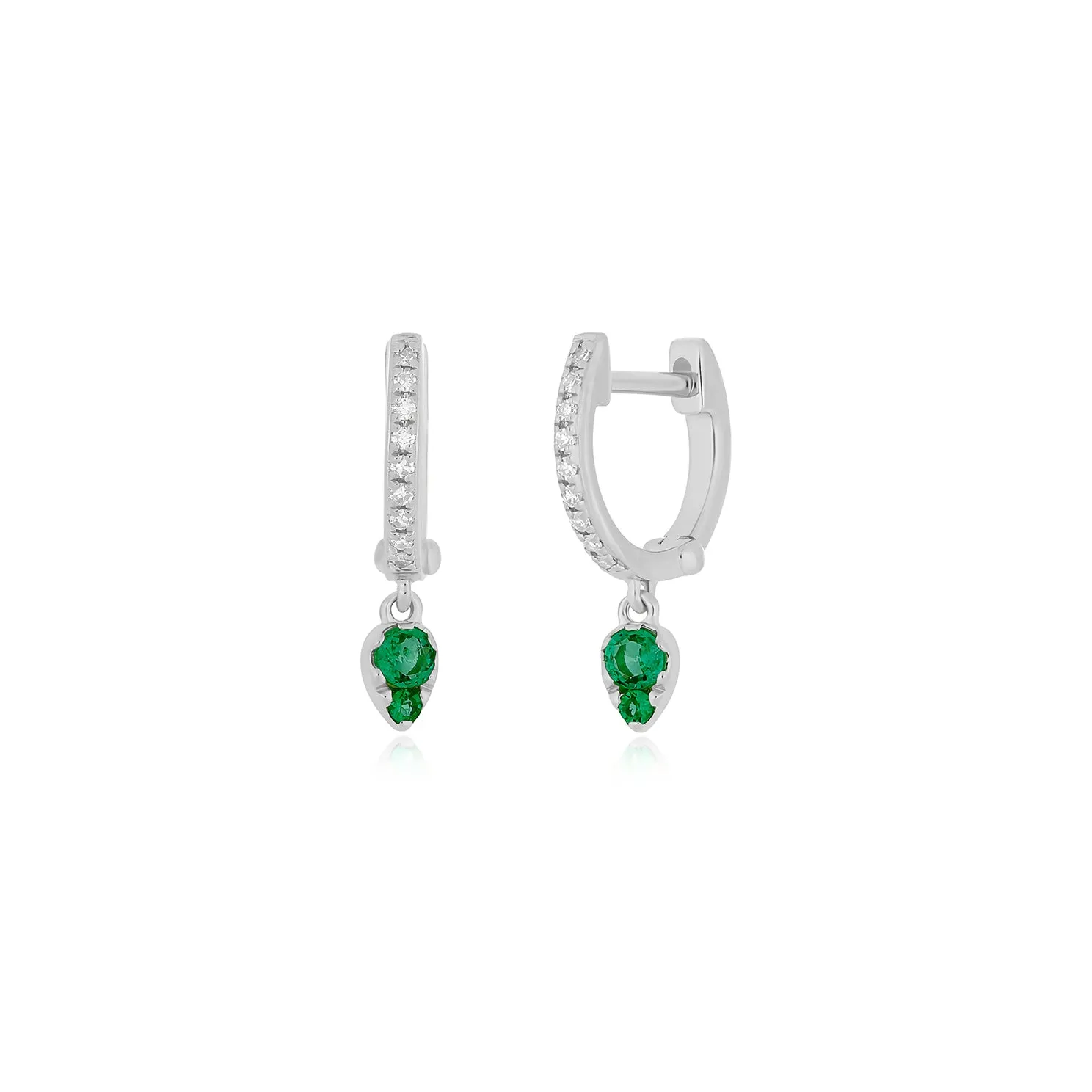Emerald Teardrop Diamond Mini Huggie Earring sold by EF Collection product image thumbnail 4