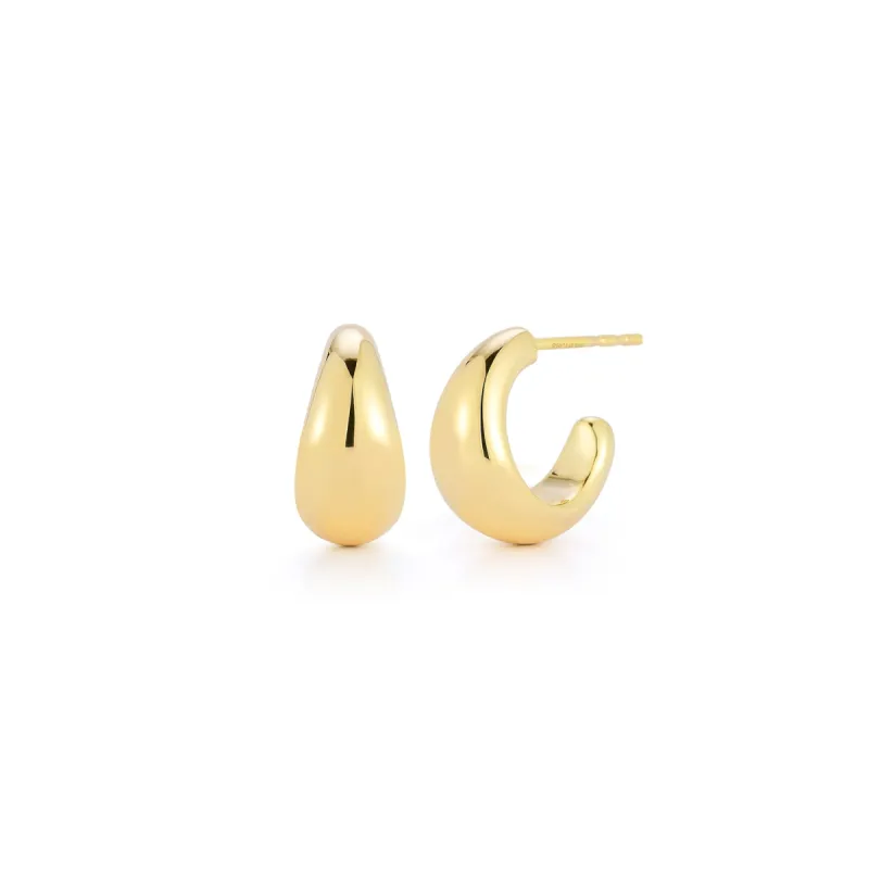 Gold Jumbo Dome Huggie Earrings sold by EF Collection