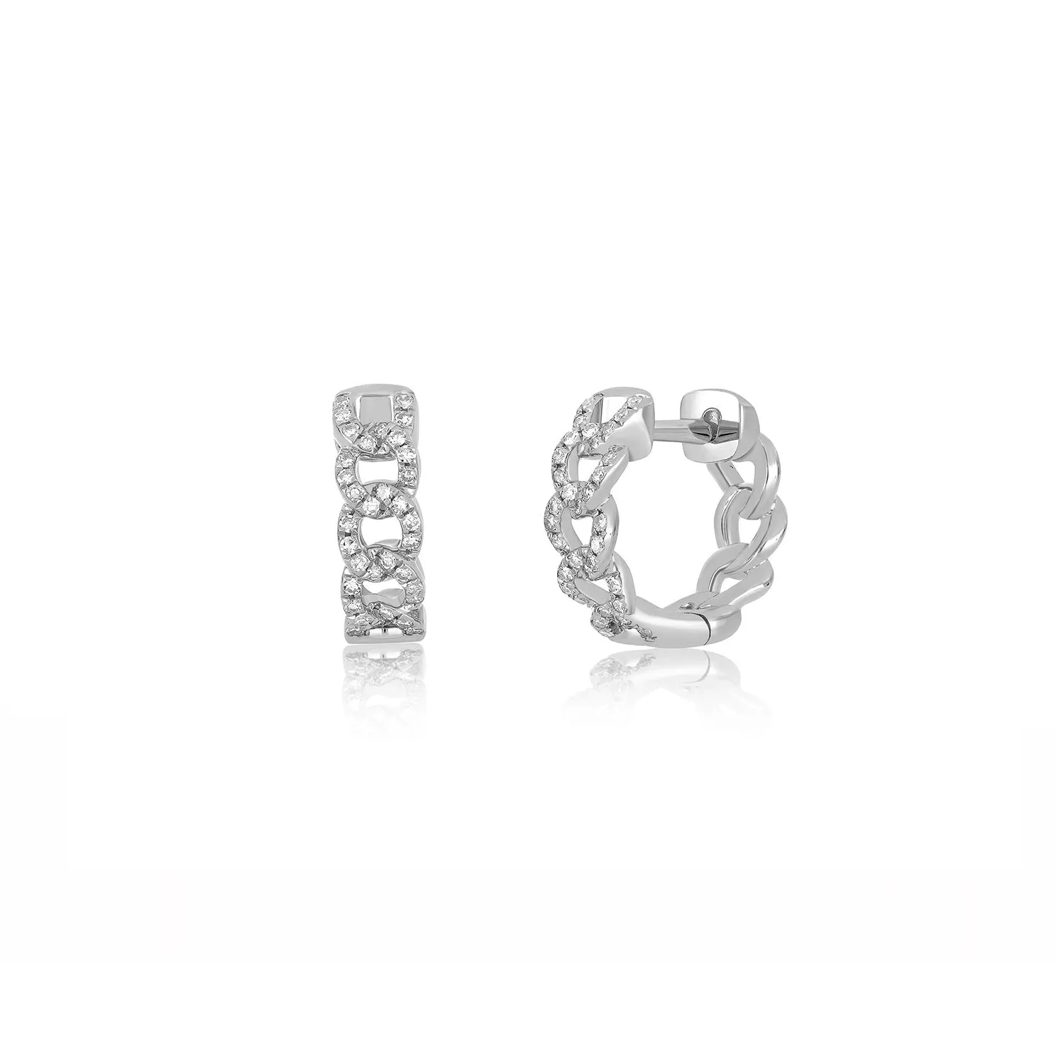 Diamond Curb Chain Huggie Earring sold by EF Collection product image thumbnail 4