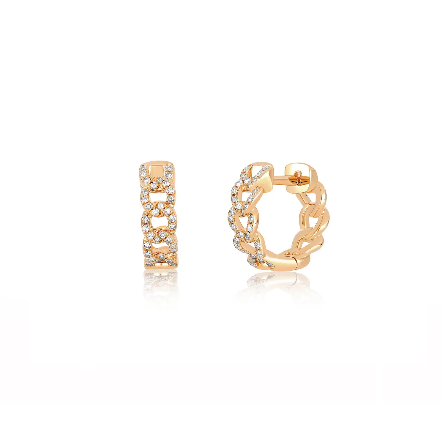 Diamond Curb Chain Huggie Earring sold by EF Collection product image thumbnail 3
