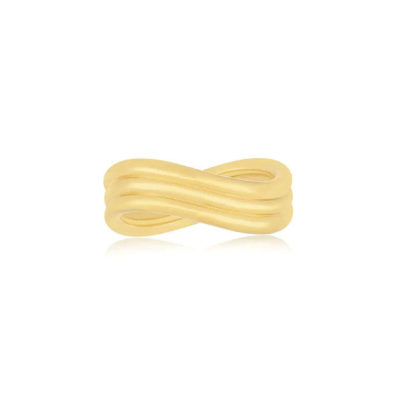Gold Triple Wave Ring sold by EF Collection