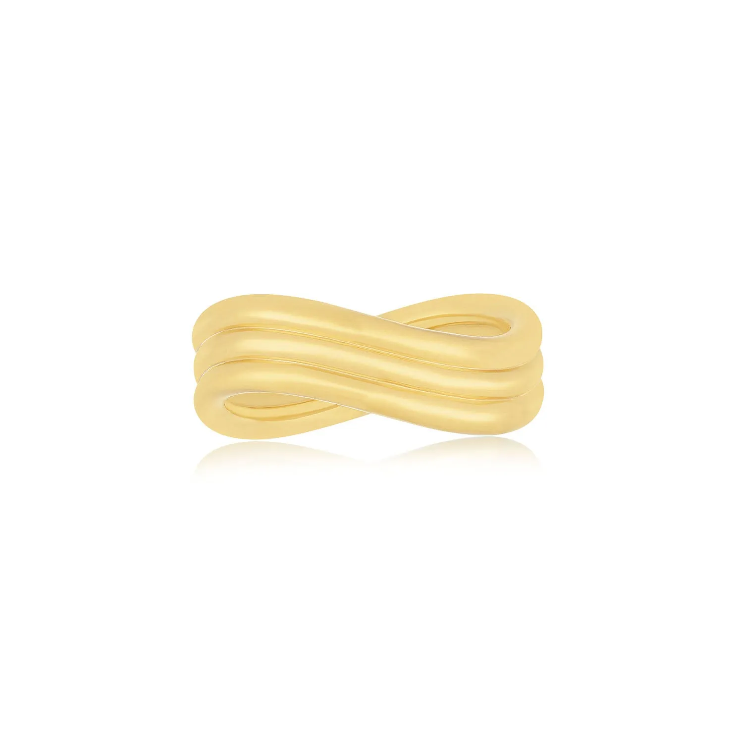 Gold Triple Wave Ring sold by EF Collection