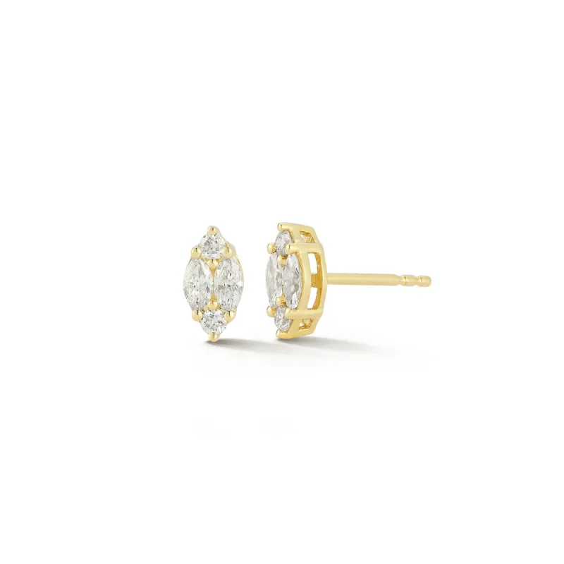 Diamond Illusion Marquise Stud Earrings sold by EF Collection