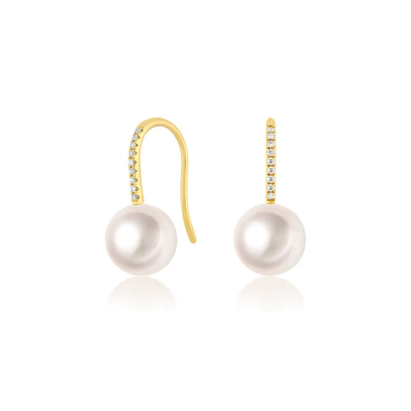 Pearl Ball Drop Earrings sold by EF Collection