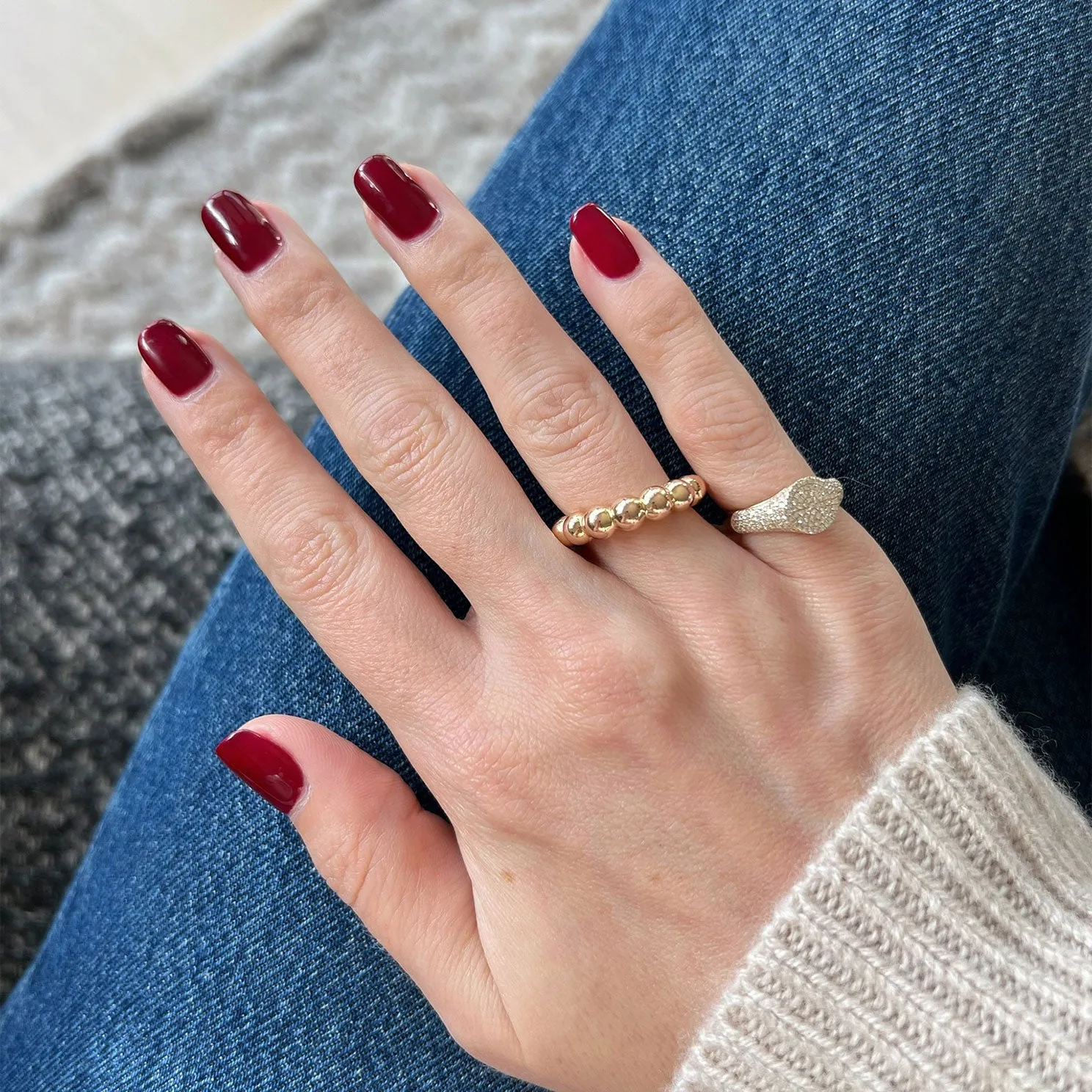 Gold Jumbo Ball Stack Ring sold by EF Collection product image thumbnail 4