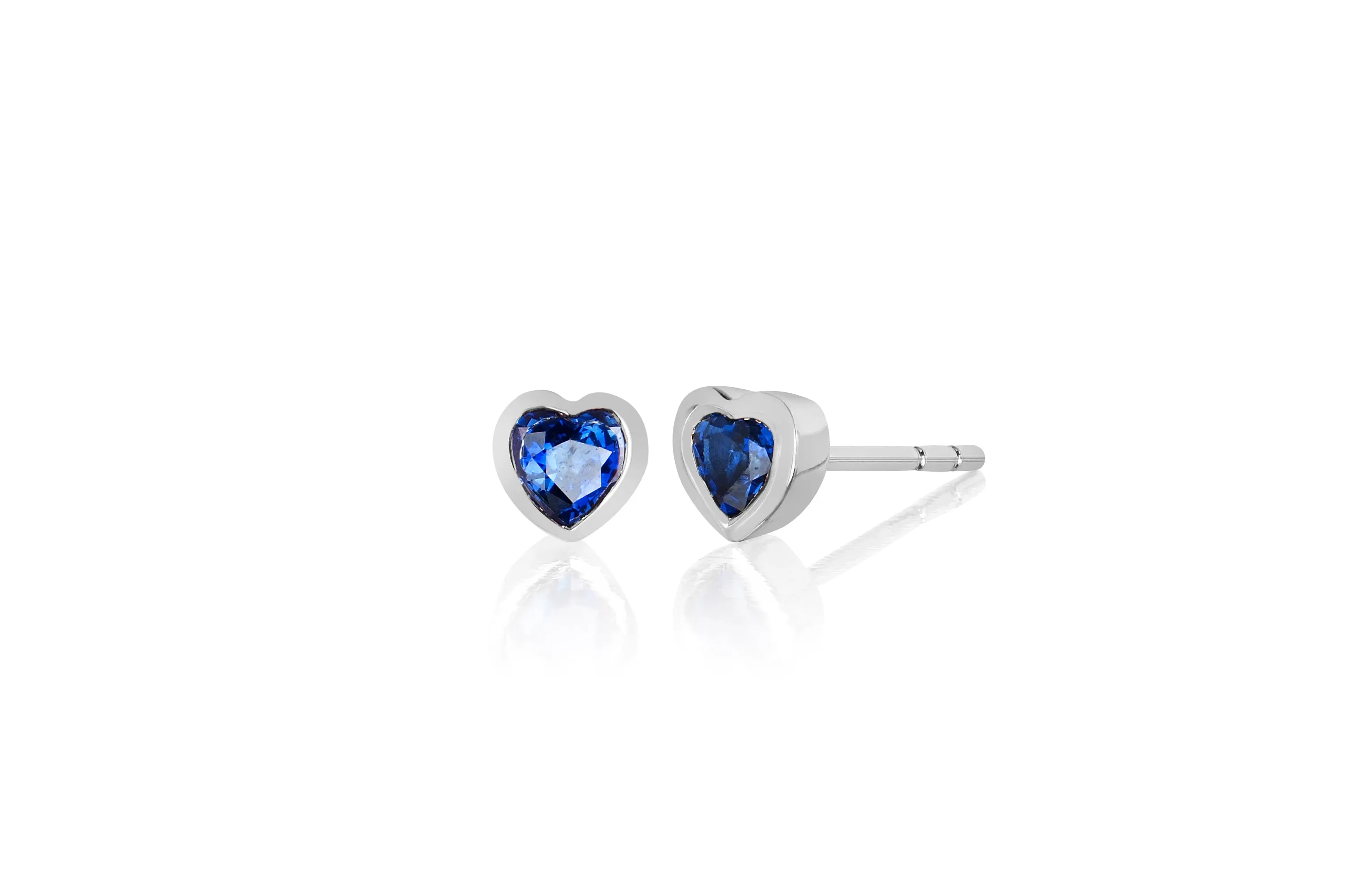 Blue Sapphire Heart Stud Earring sold by EF Collection product image thumbnail 3