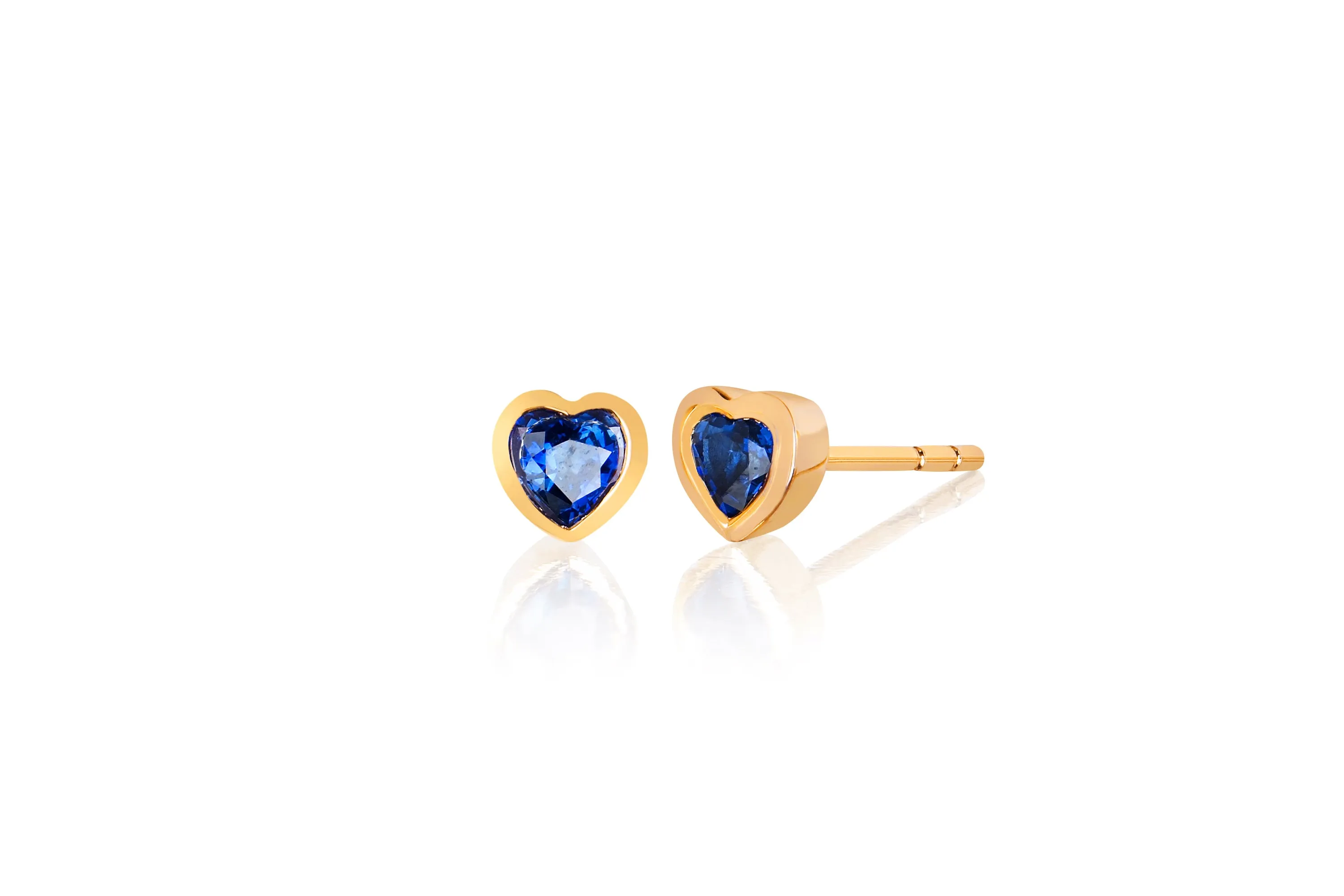 Blue Sapphire Heart Stud Earring sold by EF Collection
