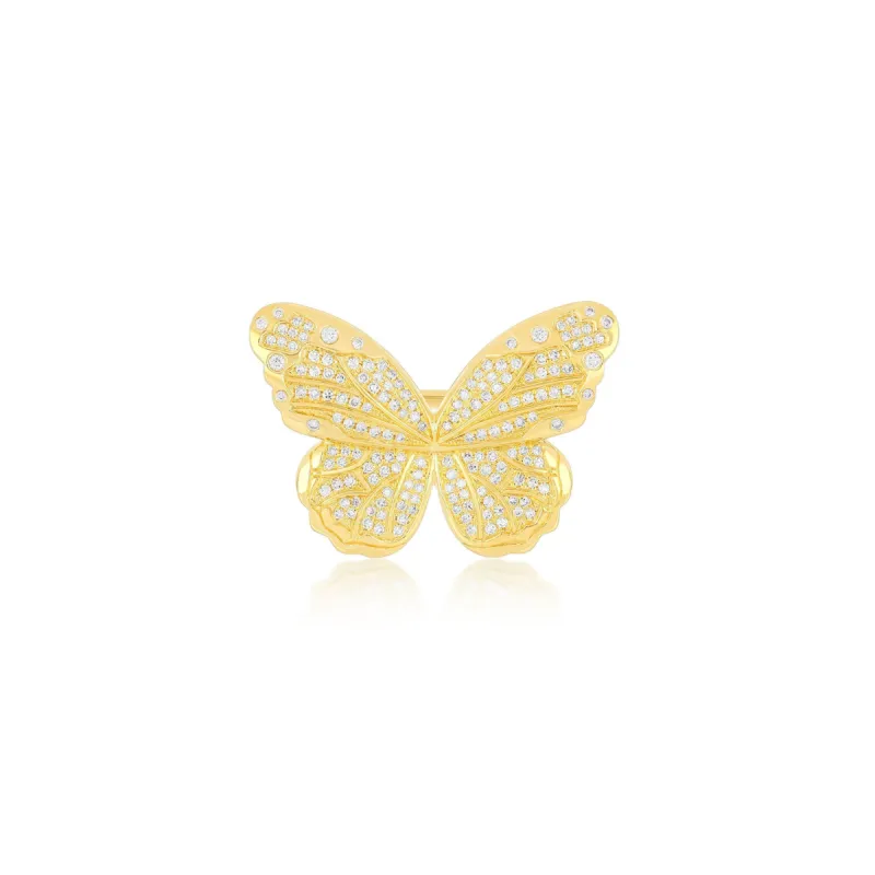 Pavé Diamond Jumbo Butterfly Ring made by EF Collection