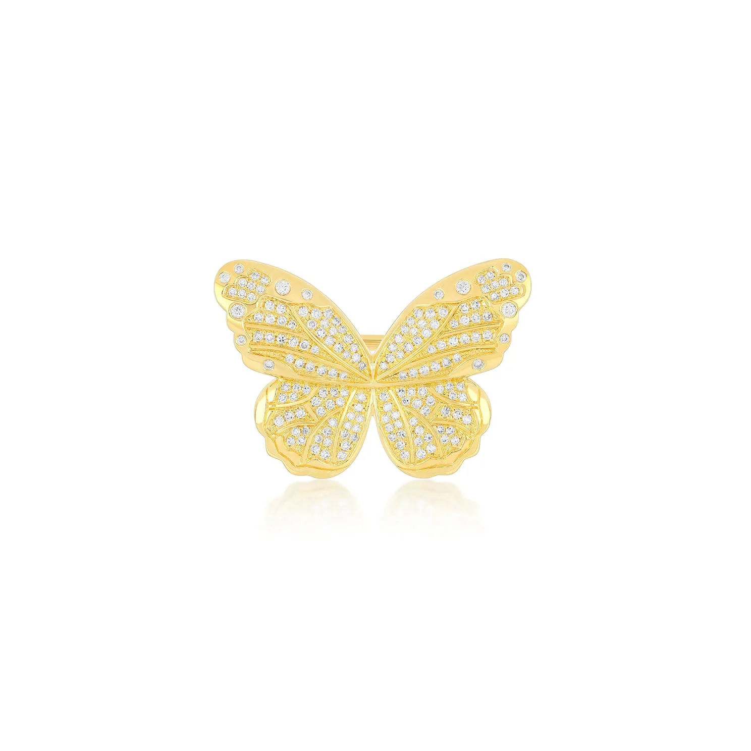 Pavé Diamond Jumbo Butterfly Ring sold by EF Collection