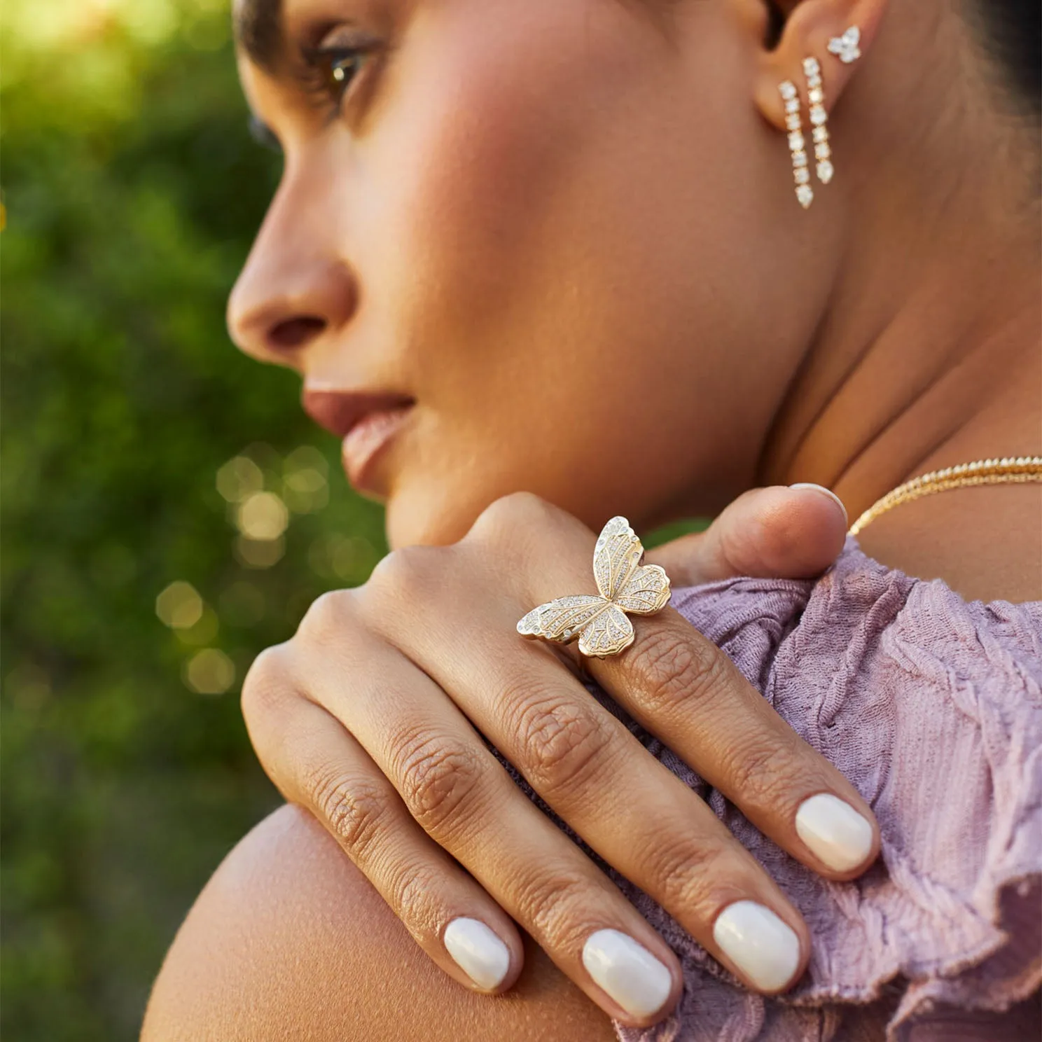 Pavé Diamond Jumbo Butterfly Ring sold by EF Collection product image thumbnail 2