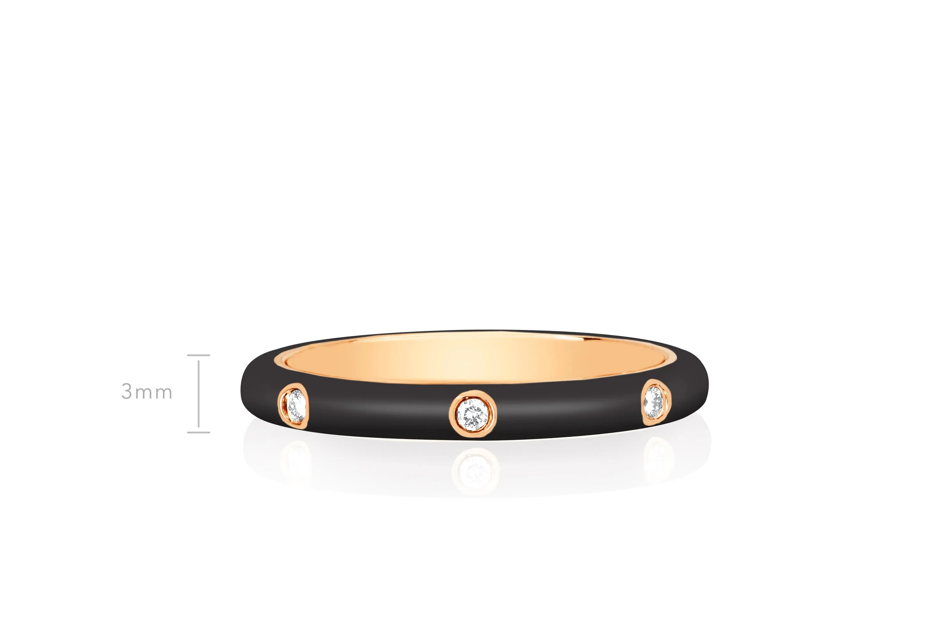 3 Diamond & Slate Enamel Stack Ring sold by EF Collection product image thumbnail 5