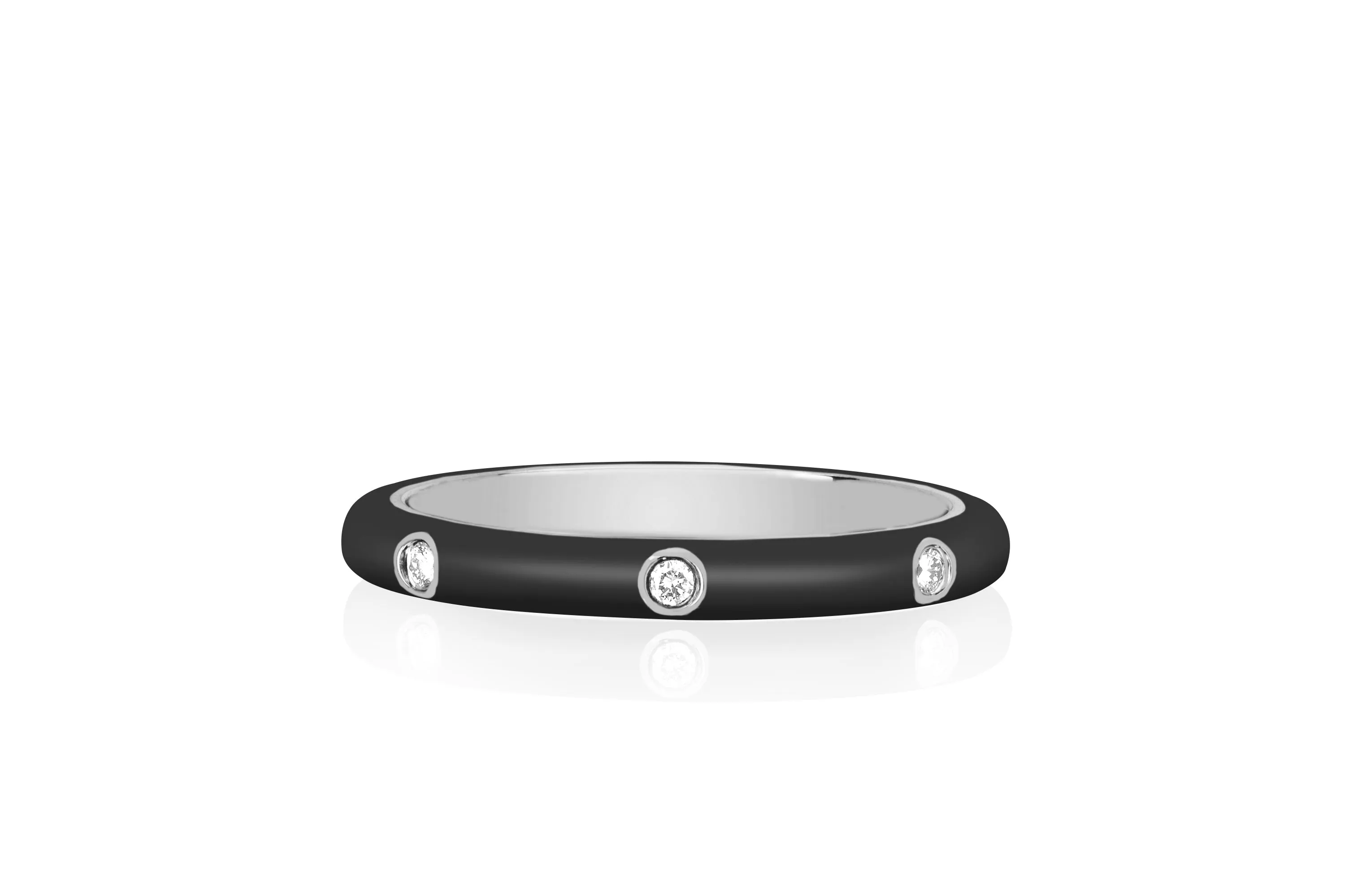 3 Diamond & Slate Enamel Stack Ring sold by EF Collection product image thumbnail 3