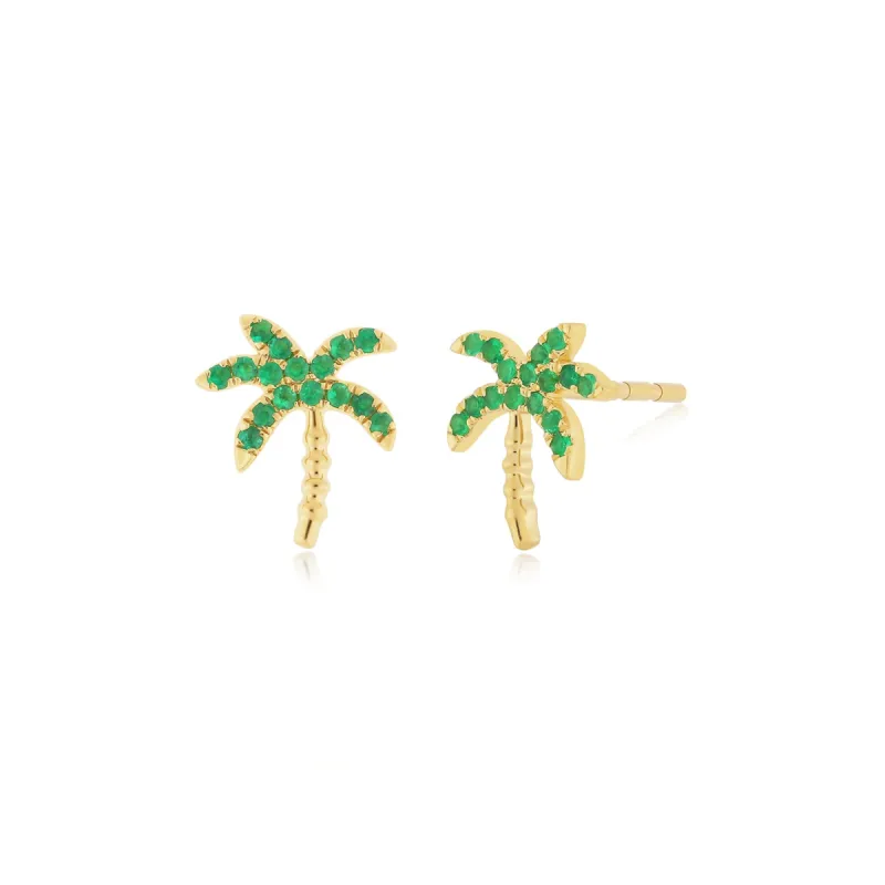 Emerald Wild Palm Stud Earring sold by EF Collection