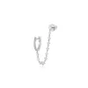 Diamond Mini Huggie and Prong Set Chain Stud Earring sold by EF Collection
