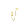 Diamond Mini Huggie and Prong Set Chain Stud Earring sold by EF Collection