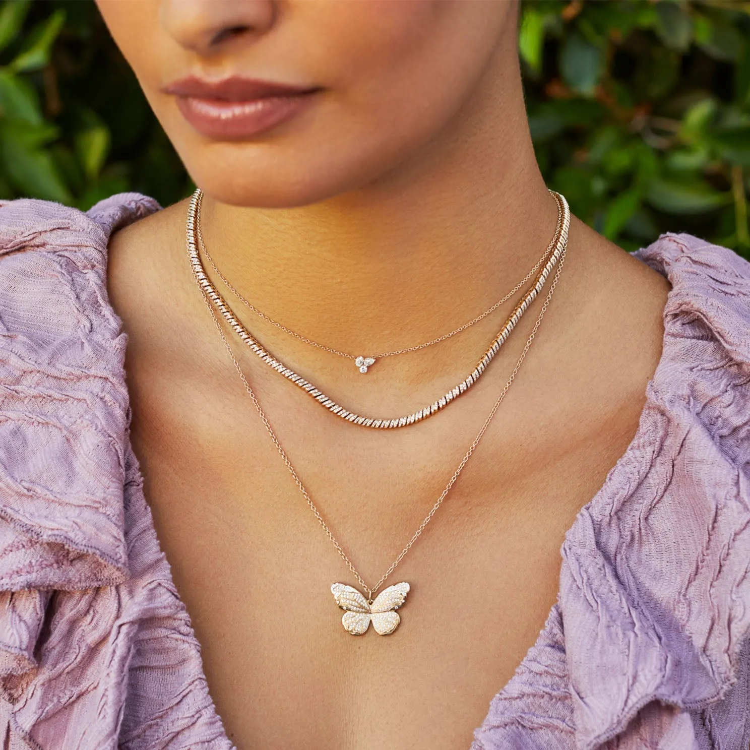 Pavé Diamond Jumbo Butterfly Necklace sold by EF Collection product image thumbnail 2
